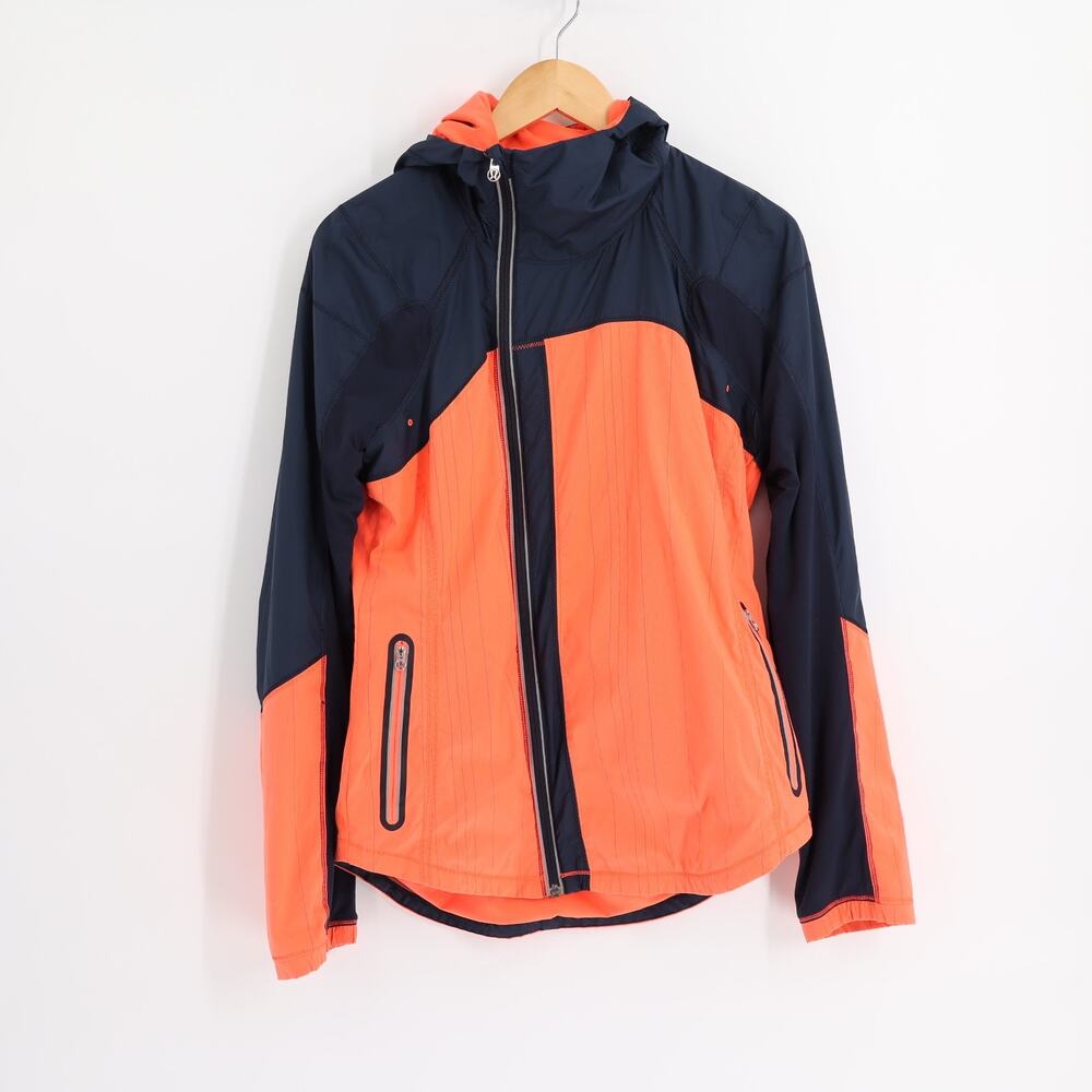 Lululemon Run Sz 8 Get Up and Glow Jacket Reflective 360 light Flare/Inkwell